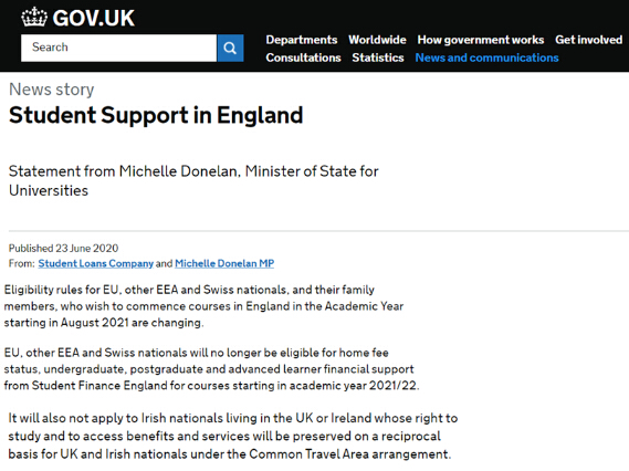 英國(guó)政府聲明 移民愛爾蘭